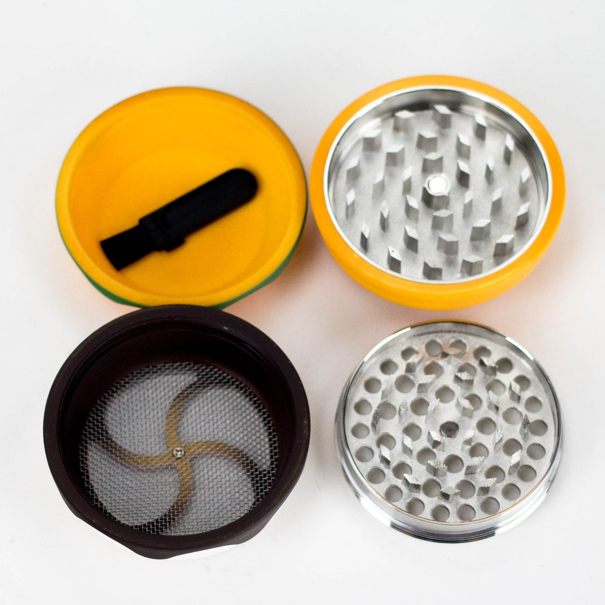 3" Hamburger Shape Metal Grinder 4 Layers - Box of 6