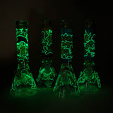 14" Carton Design 7mm Thick Heavy Duty Glass Beaker Bong – Glow in the Dark