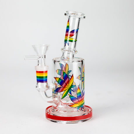 7" 2-in-1 Leaves Design Rig with Perc, Banger & Bowl Included