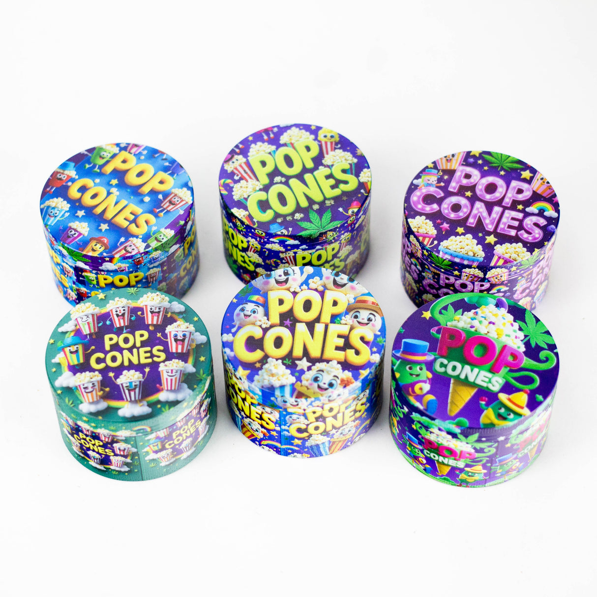 2.5" Popcorn Design High Quality Metal Grinder 4 Layers – Box of 12