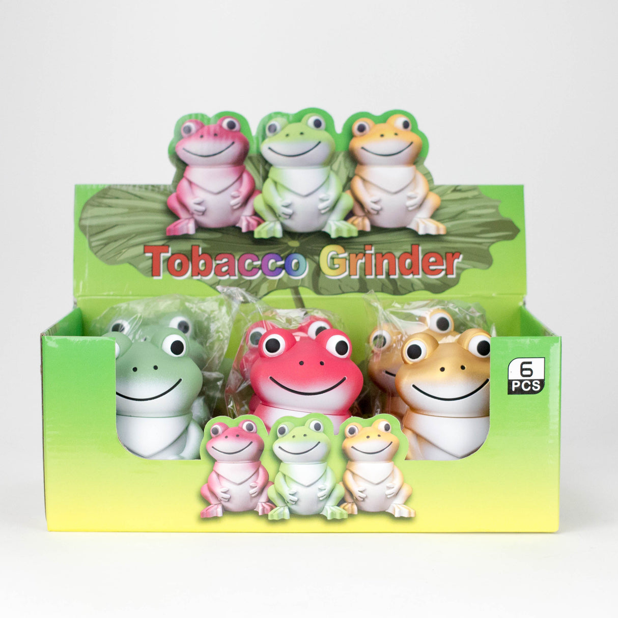 3" Cute Frog Metal Grinder 4 Layers - Box of 6