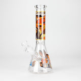 10" Fox and Bunny Design Glass Beaker Bong