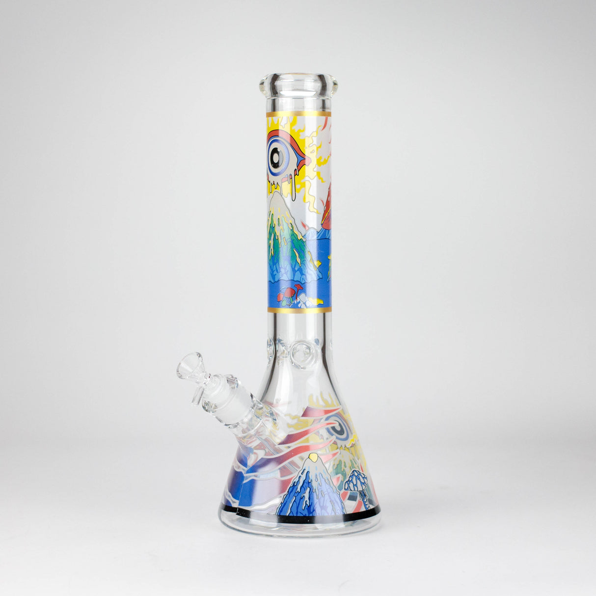 14" Eye Design 7mm Thick Heavy-Duty Glass Beaker Bong