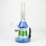 11" 2-in-1 Modern Art Glass Rig with Perc, Heavy Base, Banger & Bowl