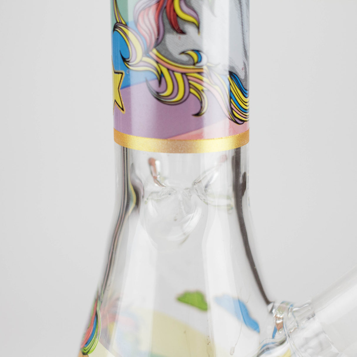 10" Unicorn Design Glass Beaker Bong
