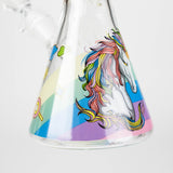 10" Unicorn Design Glass Beaker Bong