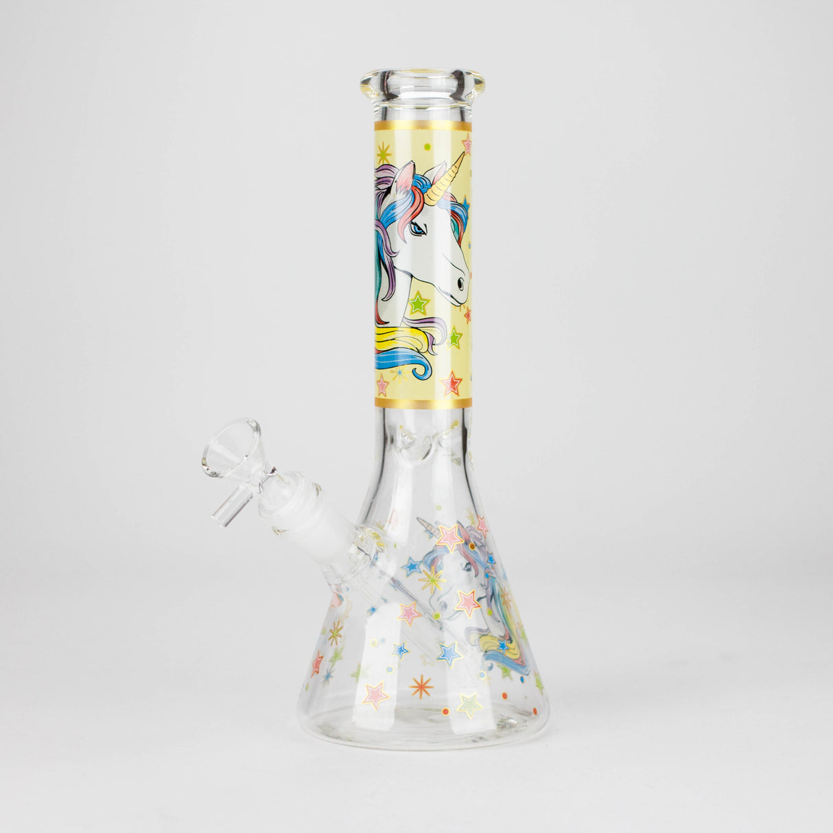 10" Unicorn Design Glass Beaker Bong