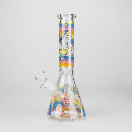 10" Unicorn Design Glass Beaker Bong