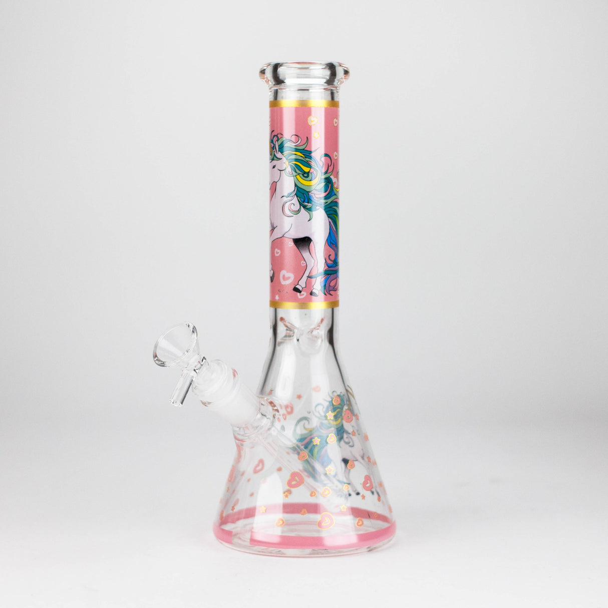 10" Unicorn Design Glass Beaker Bong
