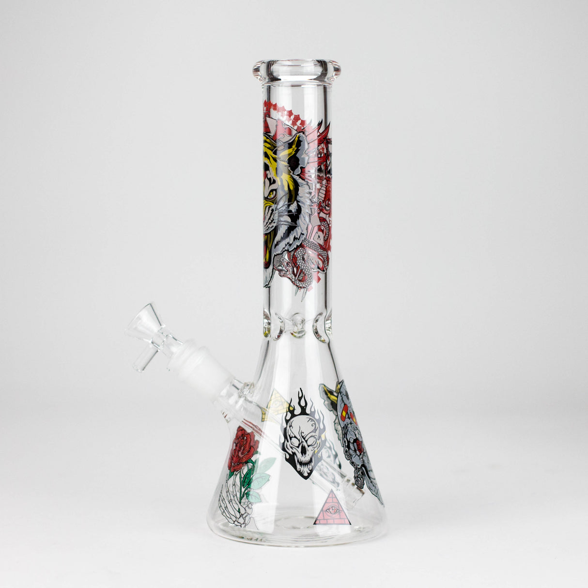 10" Glow-in-the-Dark Monster Design Glass Beaker Bong