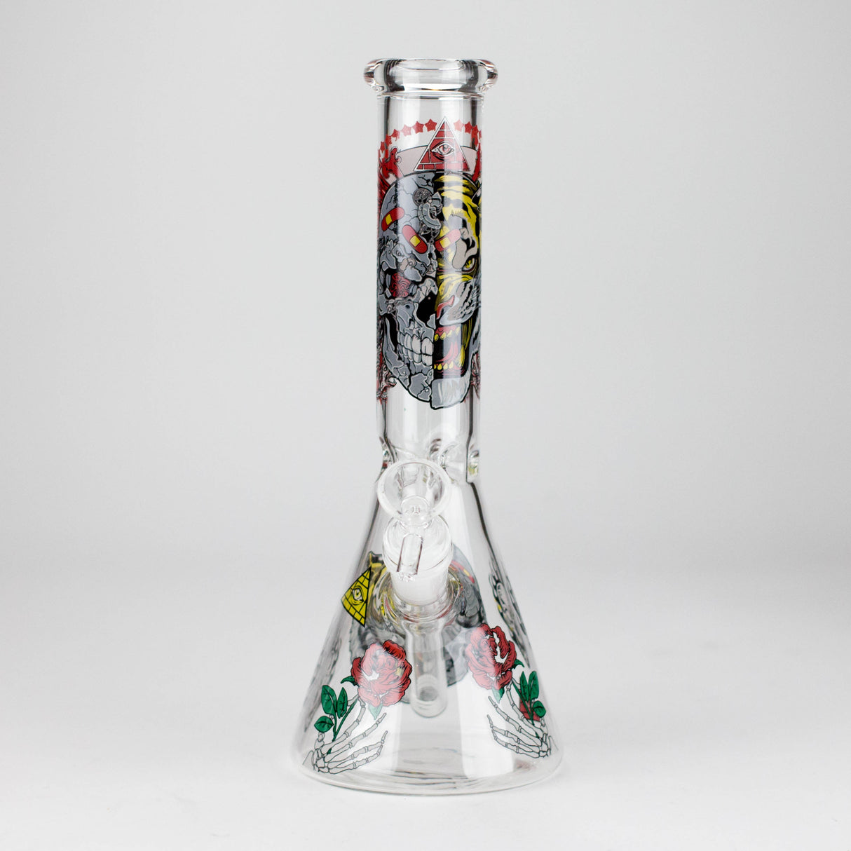 10" Glow-in-the-Dark Monster Design Glass Beaker Bong