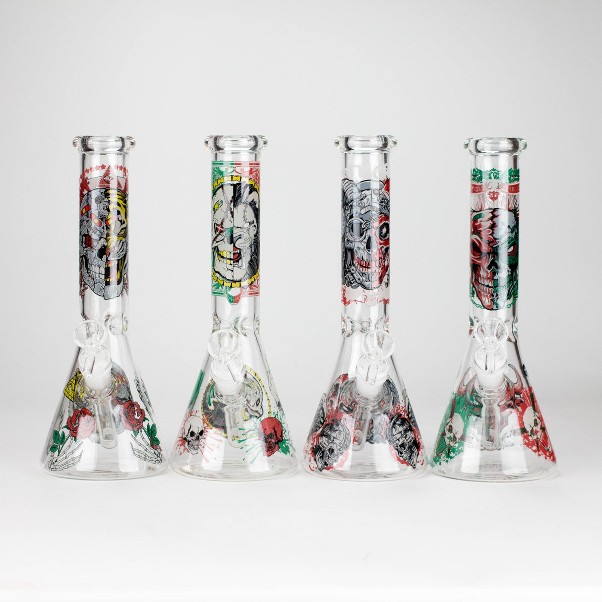 10" Glow-in-the-Dark Monster Design Glass Beaker Bong