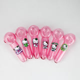 4" Kitty Design Pink Glass Pipe – Box of 12