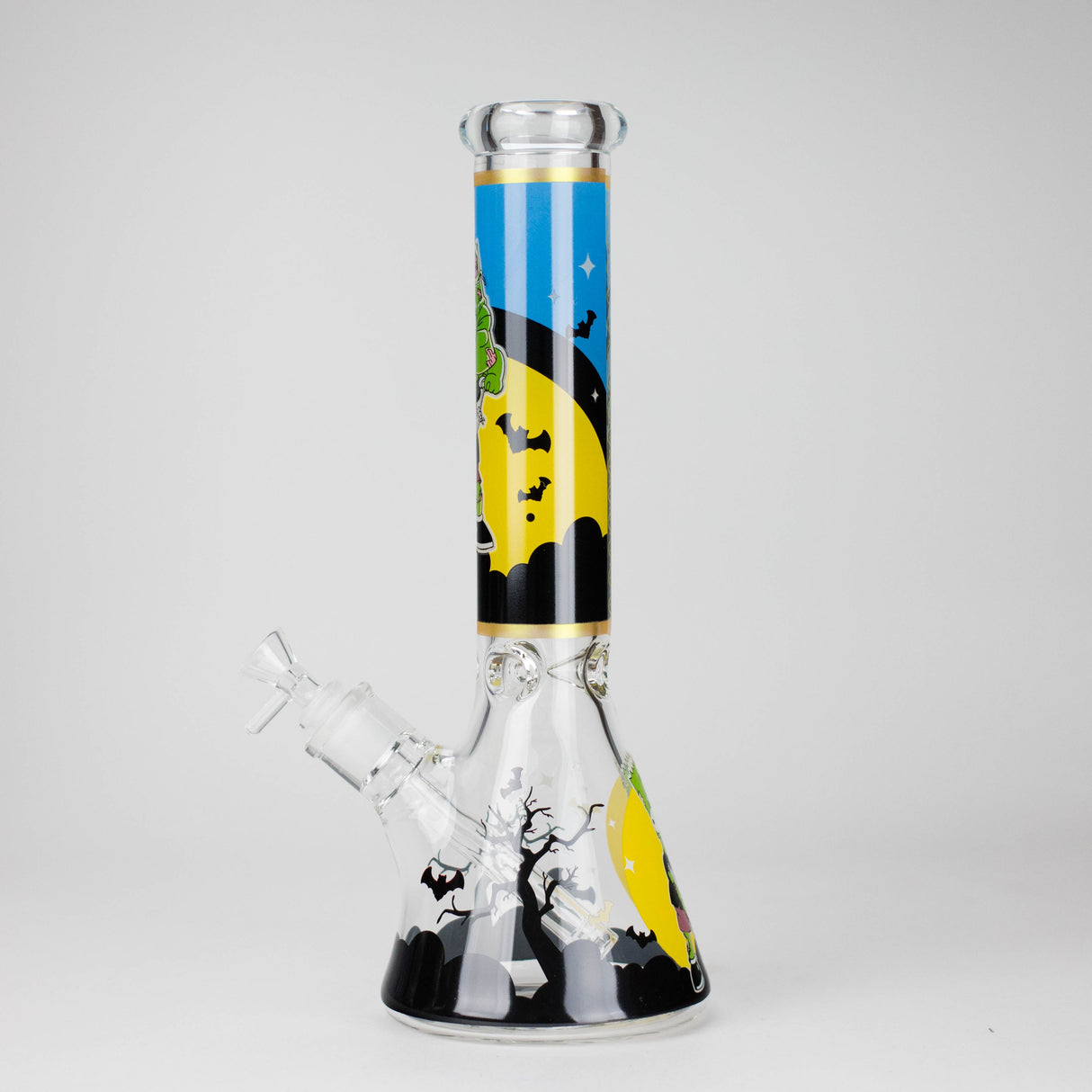 14" Cartoon S Design 7mm Thick Heavy Duty Glass Beaker Bong Glass Bong 777 Smoke