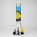14" Cartoon S Design 7mm Thick Heavy Duty Glass Beaker Bong Glass Bong 777 Smoke