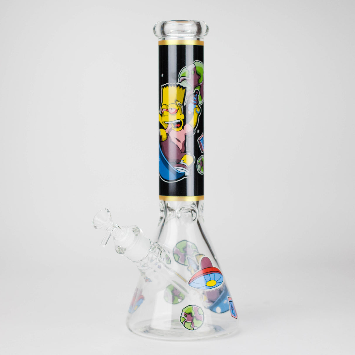14" Cartoon S Design 7mm Thick Heavy Duty Glass Beaker Bong Glass Bong 777 Smoke Design2