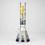 14" Cartoon S Design 7mm Thick Heavy Duty Glass Beaker Bong Glass Bong 777 Smoke Design3