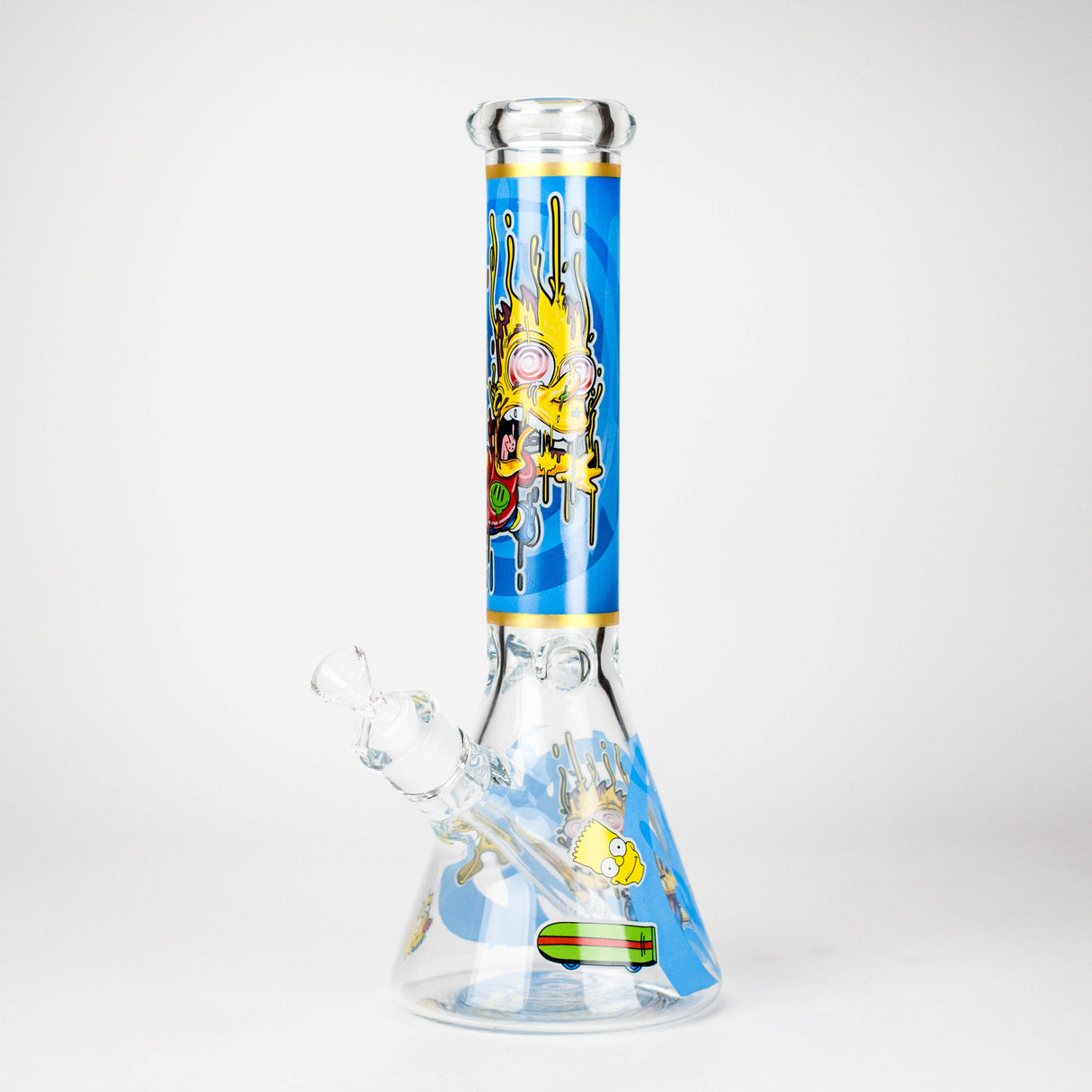 14" Cartoon S Design 7mm Thick Heavy Duty Glass Beaker Bong Glass Bong 777 Smoke Design4
