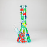 10" 3D Under The Sea Design Glass Beaker Bong-Glow in the dark Glass Bong 777 Smoke
