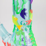 10" 3D Under The Sea Design Glass Beaker Bong-Glow in the dark Glass Bong 777 Smoke