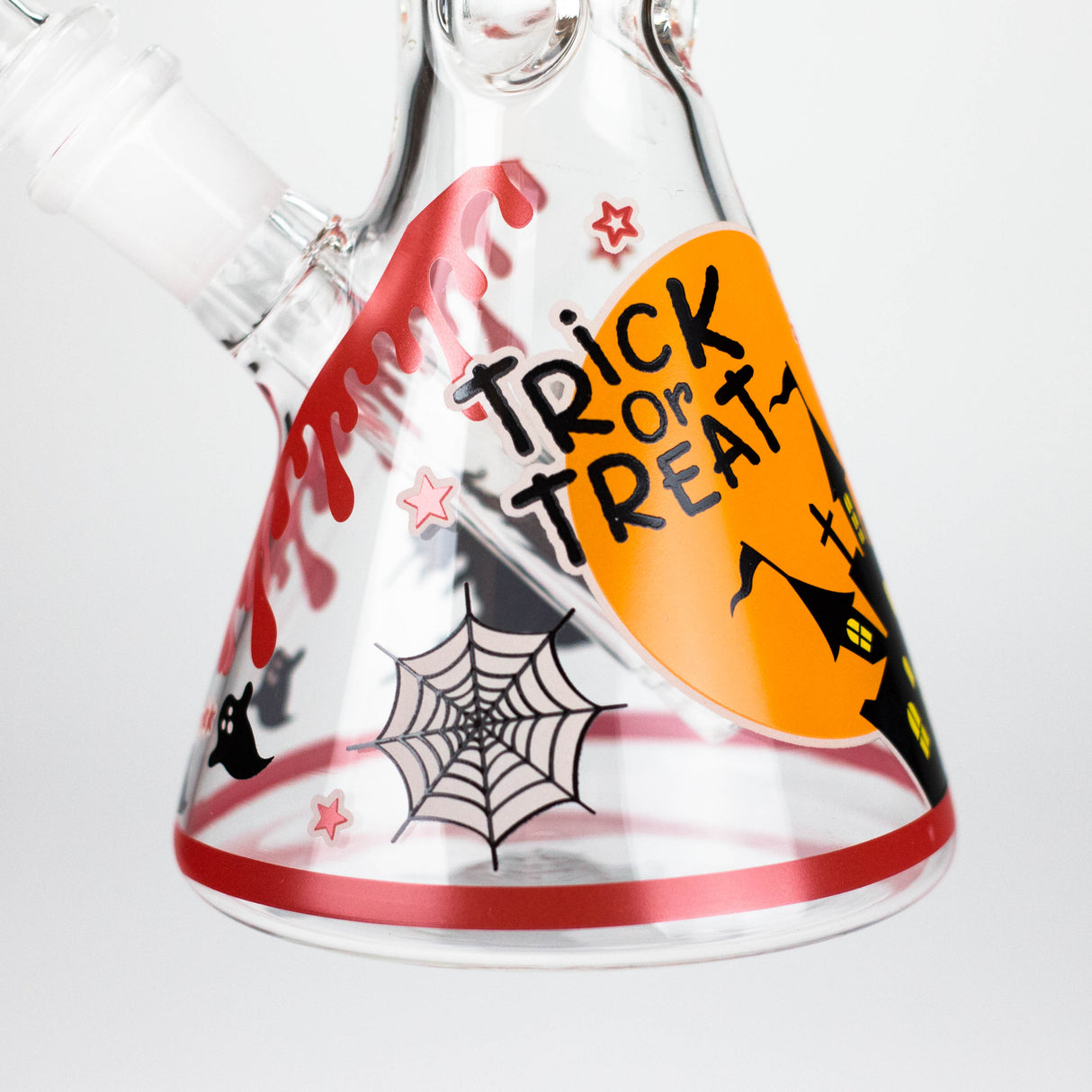 10" Halloween Design Glass Beaker Bong-Glow in the dark Glass Bong 777 Smoke