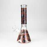 10" Furious Skull Design Glass Beaker Bong-Glow in the dark Glass Bong 777 Smoke Design1