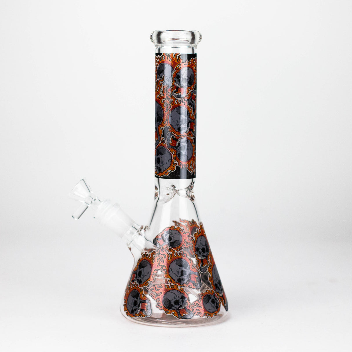 10" Furious Skull Design Glass Beaker Bong-Glow in the dark Glass Bong 777 Smoke