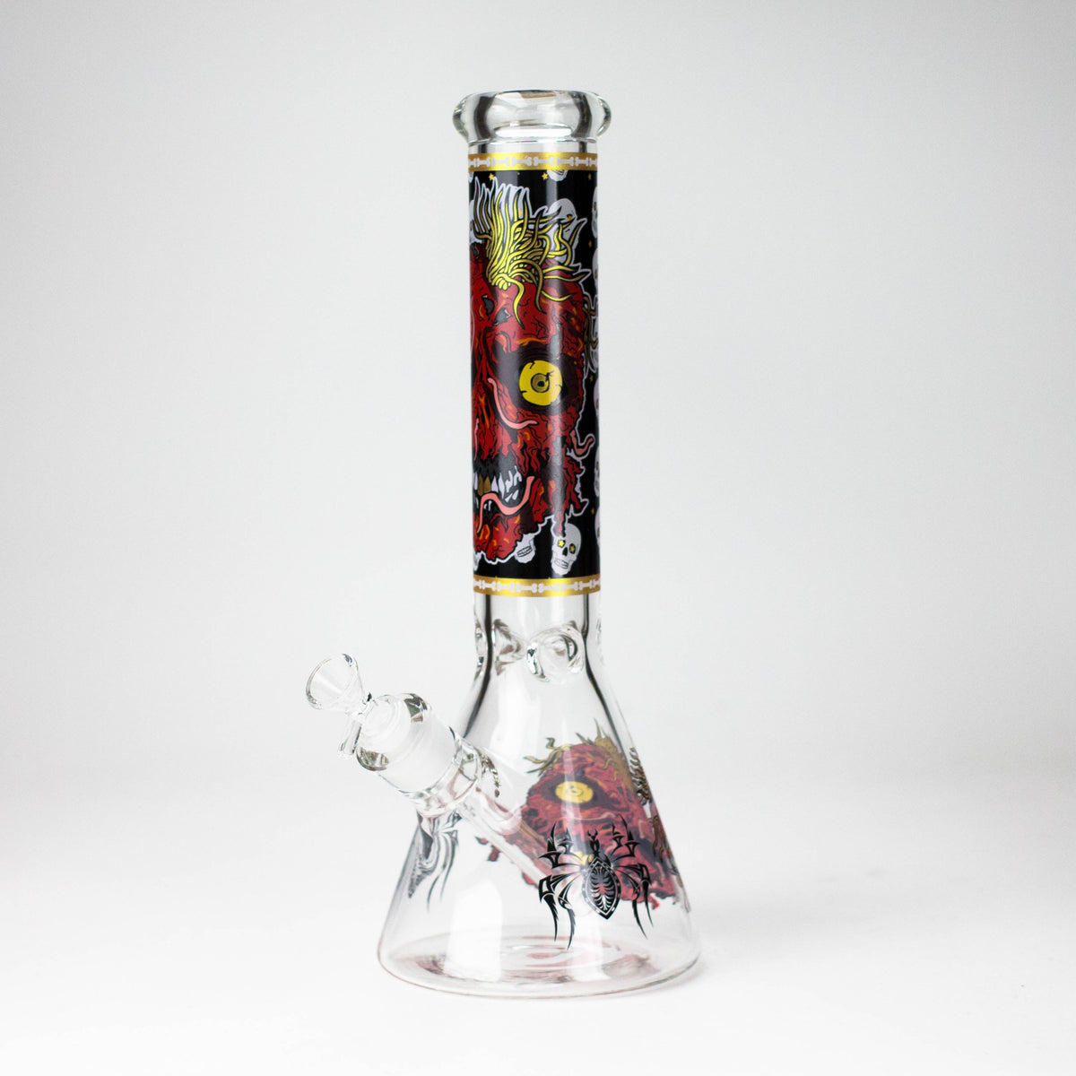14" Monster Design 7mm Thick Heavy Duty Glass Beaker Bong Glass Bong 777 Smoke Design1