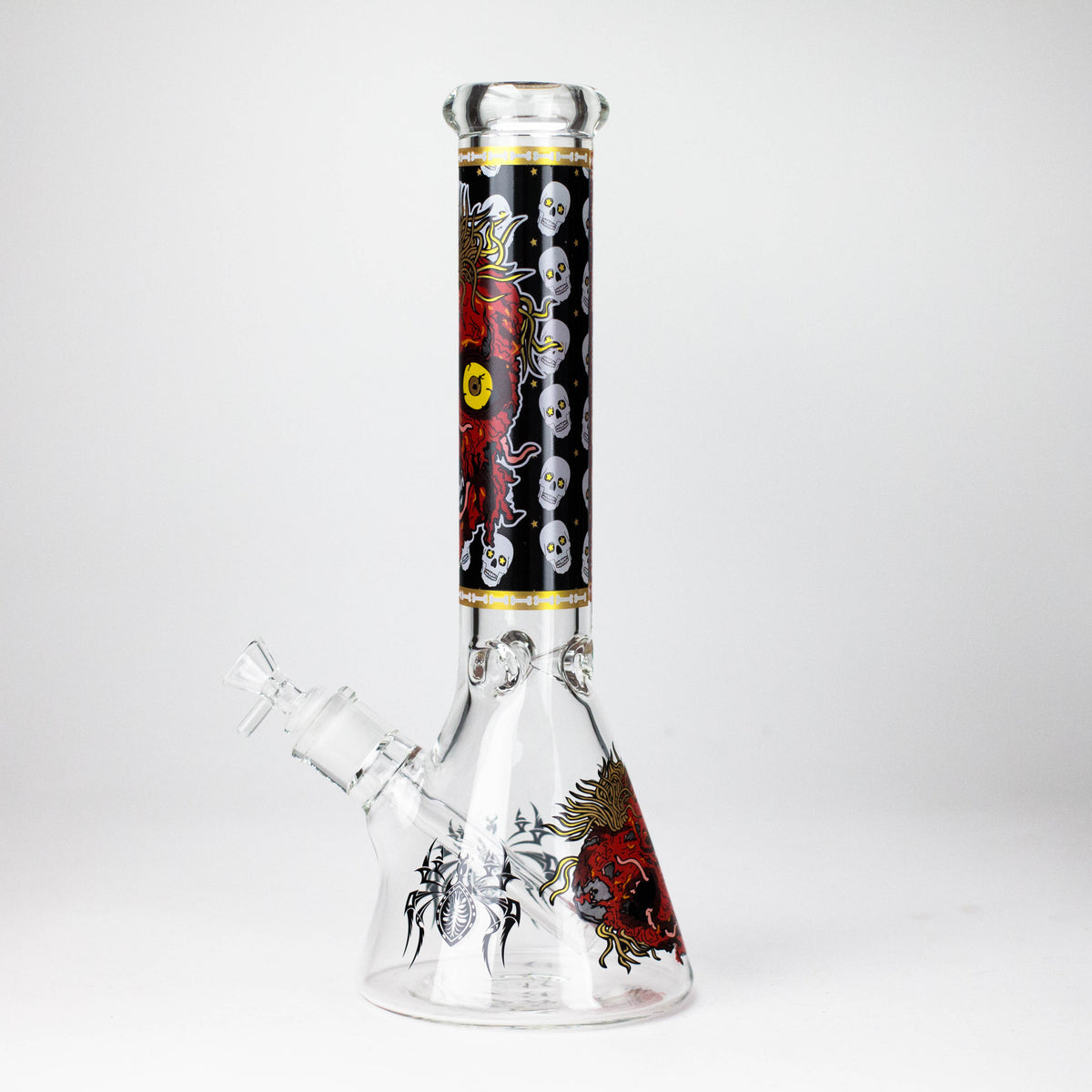 14" Monster Design 7mm Thick Heavy Duty Glass Beaker Bong Glass Bong 777 Smoke