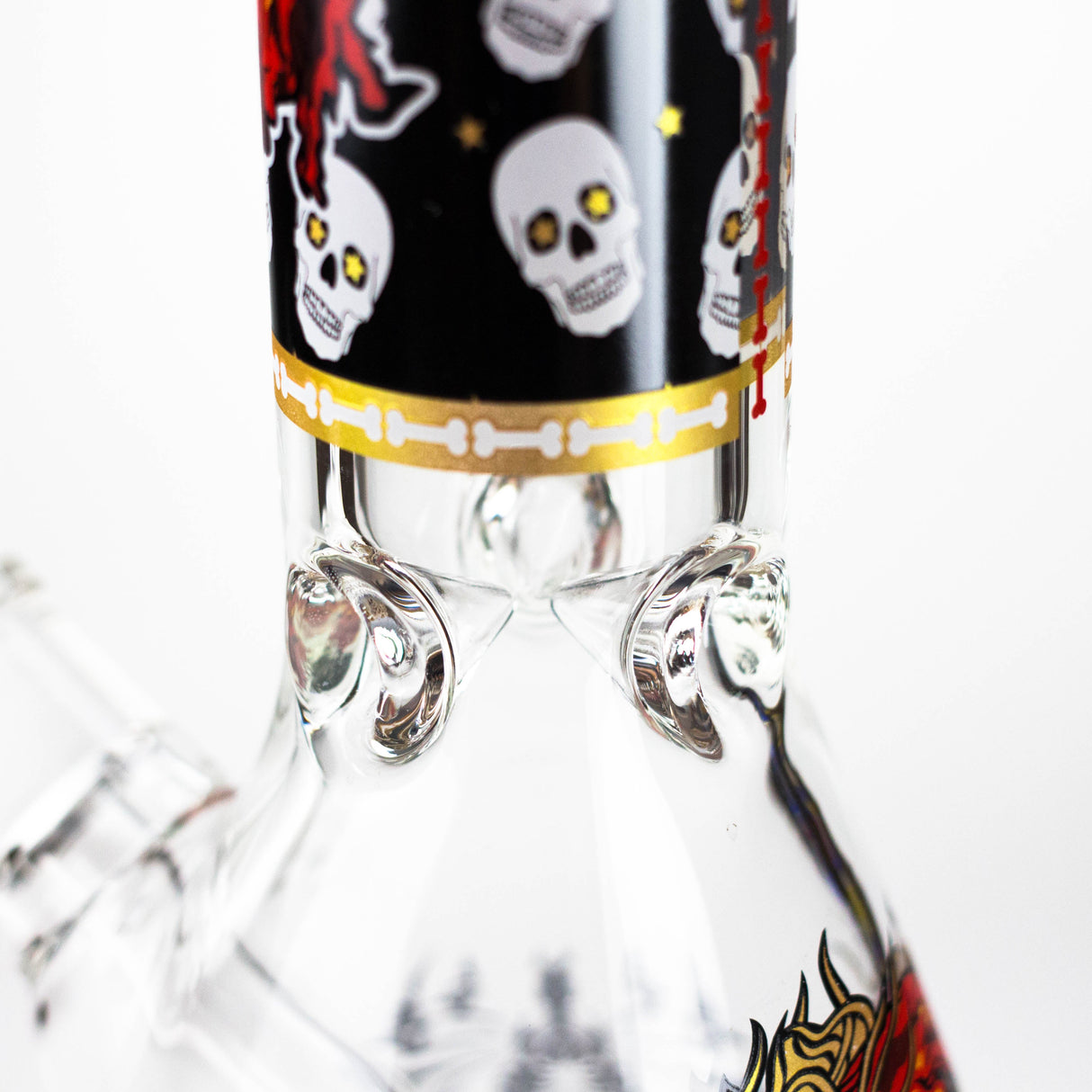 14" Monster Design 7mm Thick Heavy Duty Glass Beaker Bong Glass Bong 777 Smoke