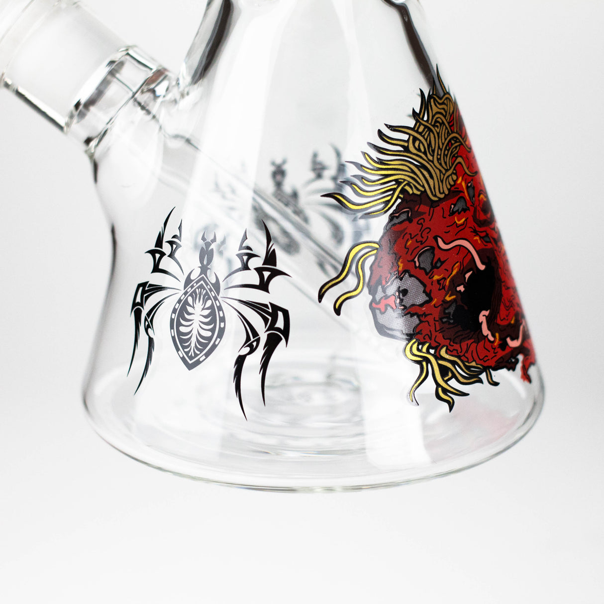 14" Monster Design 7mm Thick Heavy Duty Glass Beaker Bong Glass Bong 777 Smoke