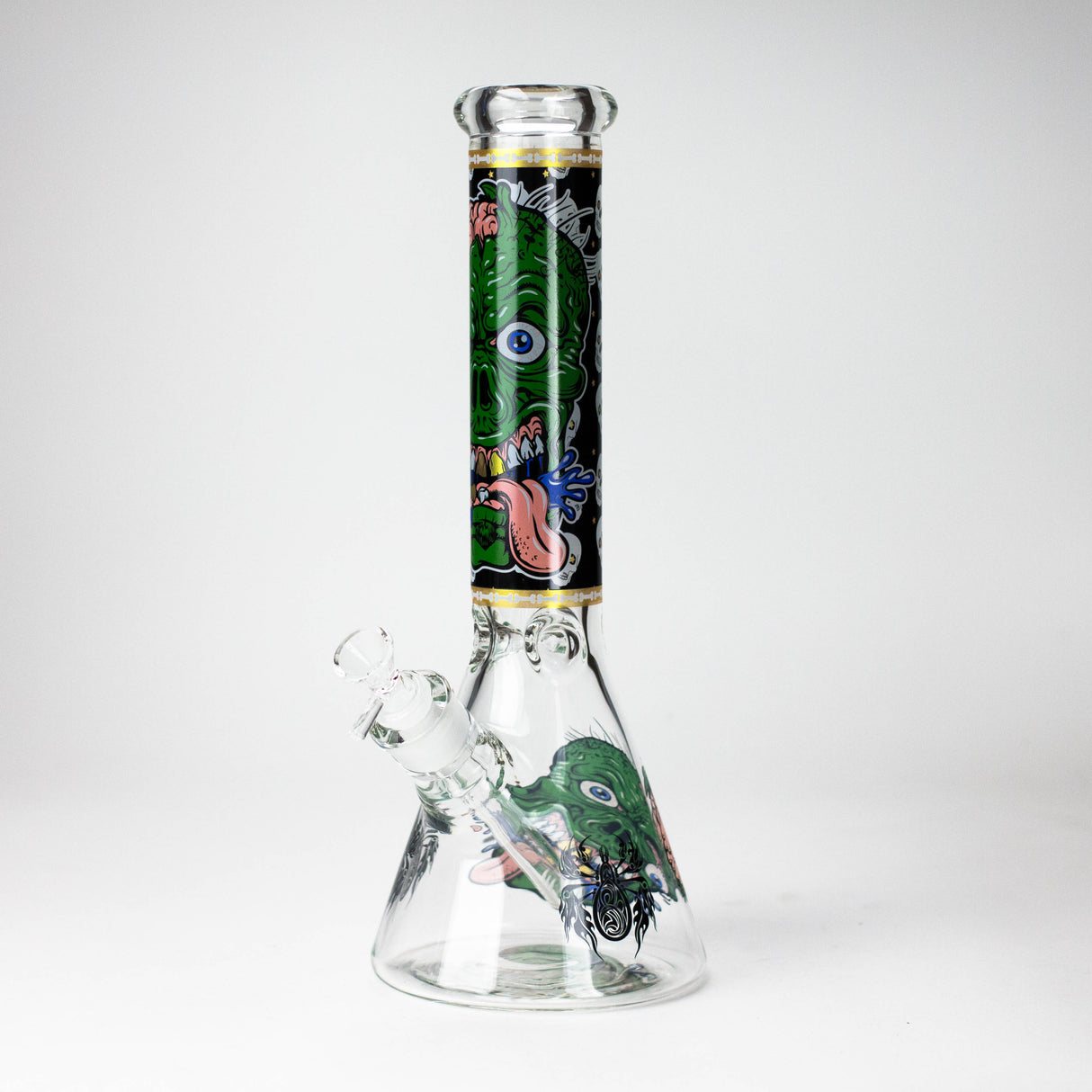 14" Monster Design 7mm Thick Heavy Duty Glass Beaker Bong Glass Bong 777 Smoke Design4