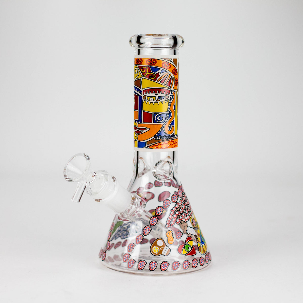 8" Abstract Art Design Glass Beaker Bong Glass Bong 777 Smoke Design1