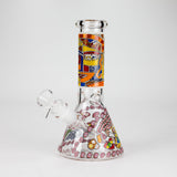 8" Abstract Art Design Glass Beaker Bong Glass Bong 777 Smoke Design1