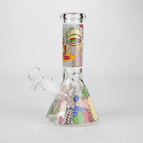 8" Abstract Art Design Glass Beaker Bong Glass Bong 777 Smoke Design2