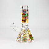 8" Abstract Art Design Glass Beaker Bong Glass Bong 777 Smoke Design3