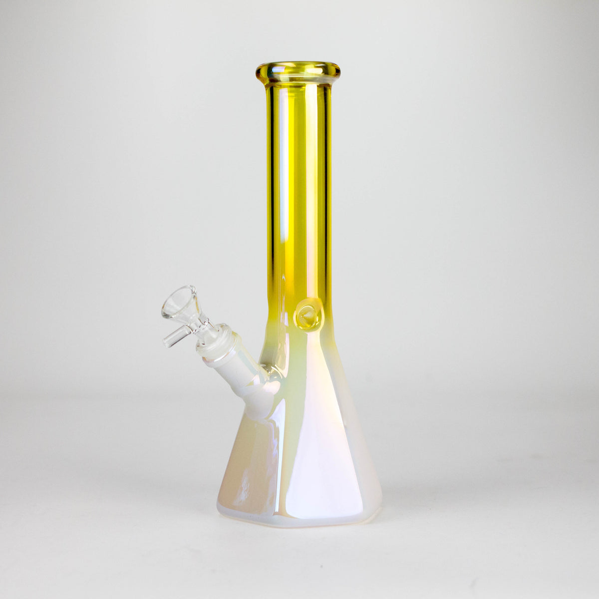 10" Smoke On The Ice Two-Tone Glass Beaker Bong with Octagon Base Glass Bong 777 Smoke Yellow