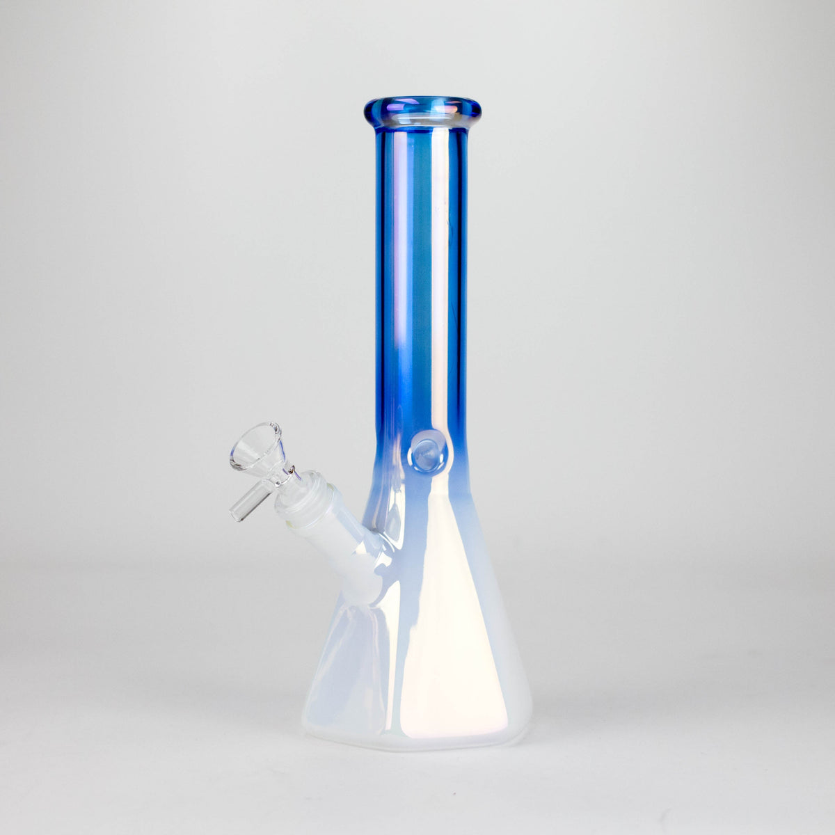 10" Smoke On The Ice Two-Tone Glass Beaker Bong with Octagon Base Glass Bong 777 Smoke Blue