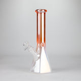 10" Smoke On The Ice Two-Tone Glass Beaker Bong with Octagon Base Glass Bong 777 Smoke Orange