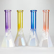 10" Smoke On The Ice Two-Tone Glass Beaker Bong with Octagon Base Glass Bong 777 Smoke