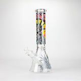 14" The Liberty Is Dead Design 7mm Thick Heavy Duty Glass Beaker Bong Glass Bong 777 Smoke Design1