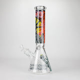 14" The Liberty Is Dead Design 7mm Thick Heavy Duty Glass Beaker Bong Glass Bong 777 Smoke