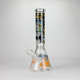 14" The Liberty Is Dead Design 7mm Thick Heavy Duty Glass Beaker Bong Glass Bong 777 Smoke Design3