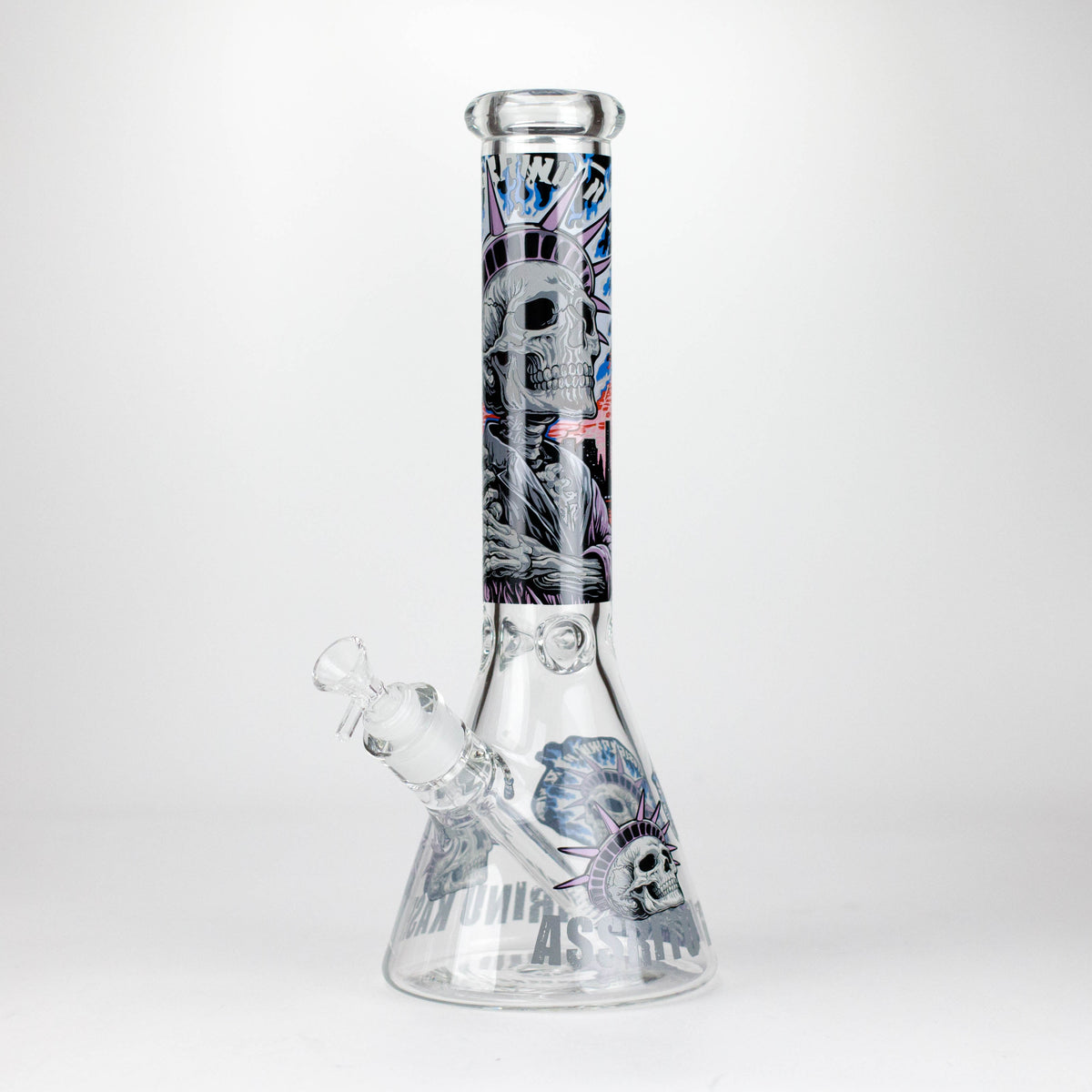 14" The Liberty Is Dead Design 7mm Thick Heavy Duty Glass Beaker Bong Glass Bong 777 Smoke Design4