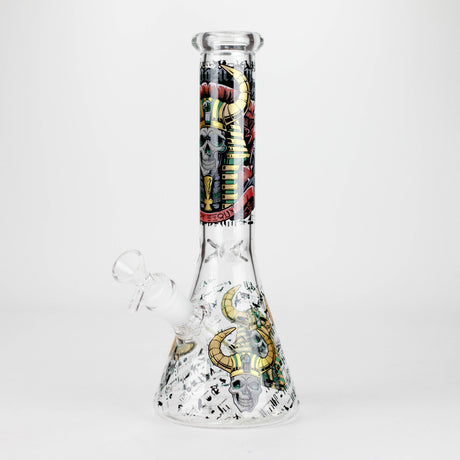 10" King Of Death Design Glass Beaker Bong Glass Bong 777 Smoke Design1