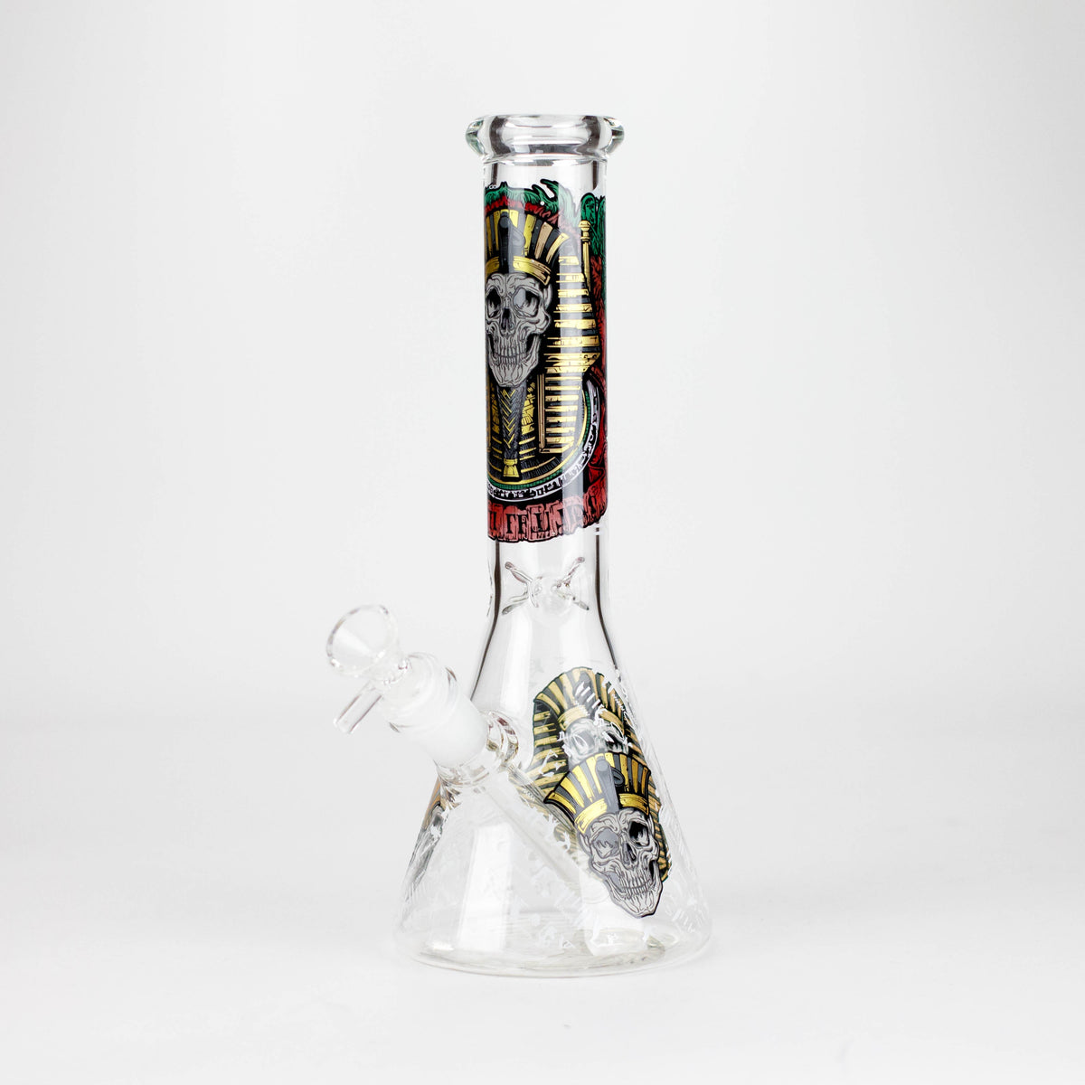 10" King Of Death Design Glass Beaker Bong Glass Bong 777 Smoke Design3