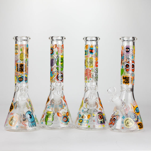 10" Monster Graffiti Design Glass Beaker Bong Glass Bong 777 Smoke