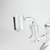 6" 2-in-1 Color Accented Mini Rig with Perc, Banger & Bowl Included Glass Rig 777 Smoke