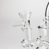 6" 2-in-1 Color Accented Mini Rig with Perc, Banger & Bowl Included Glass Rig 777 Smoke