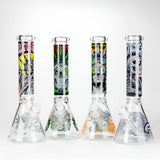 14" The Liberty Is Dead Design 7mm Thick Heavy Duty Glass Beaker Bong Glass Bong 777 Smoke
